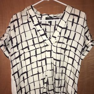 The Limited Dress Top White Black Large